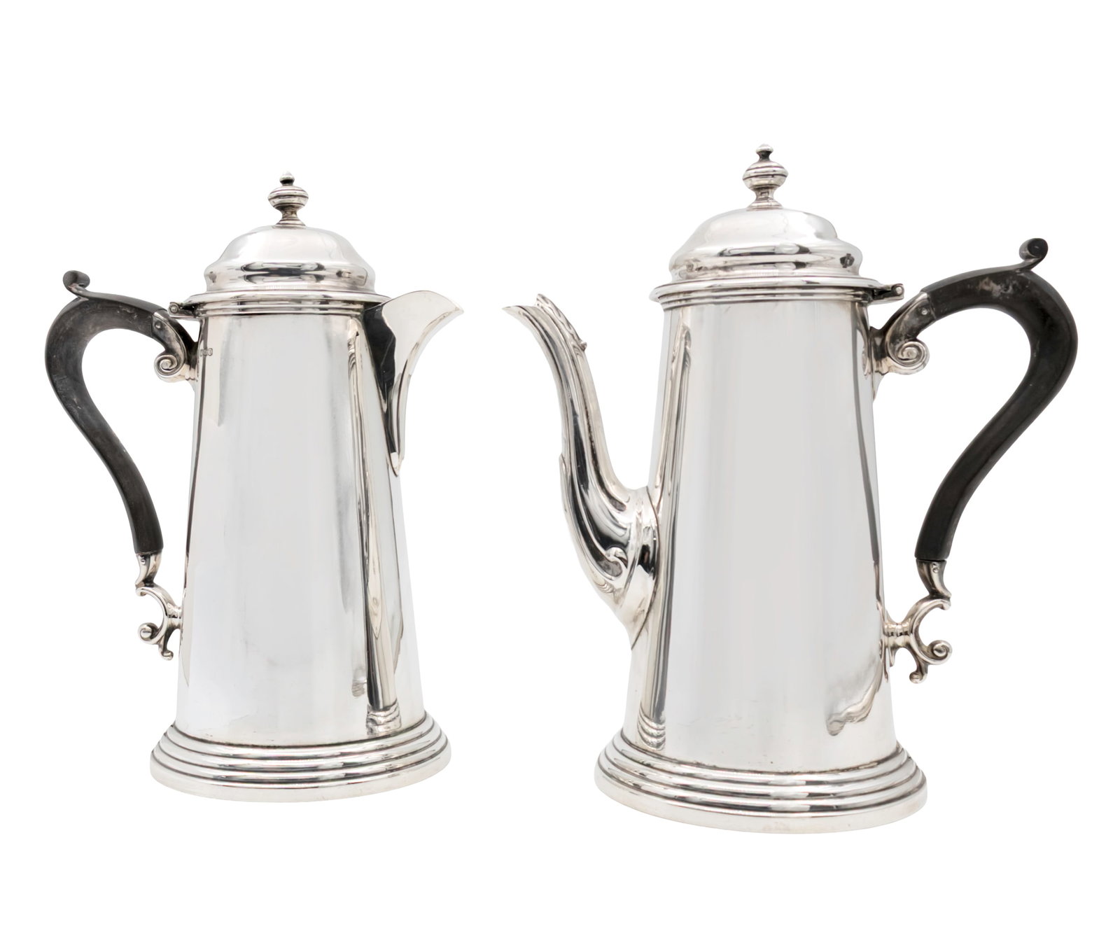 Pair of Sterling Silver Teapots, Harrison Brothers & Howson, Sheffield, England, 1946. (1 of 4)