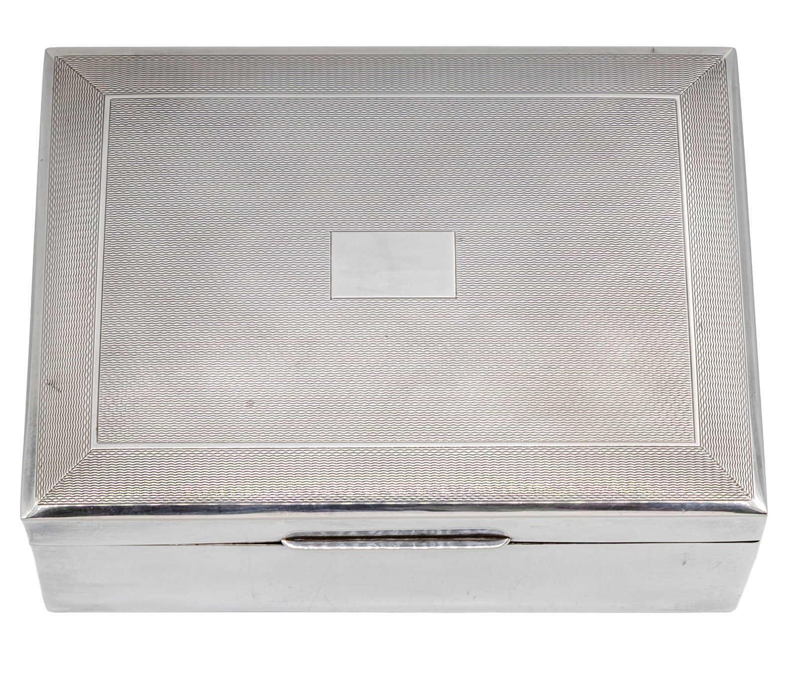 Sterling Silver Cigar Case Humidor, Harman Brothers, Birmingham, England, 1957. (1 of 1)