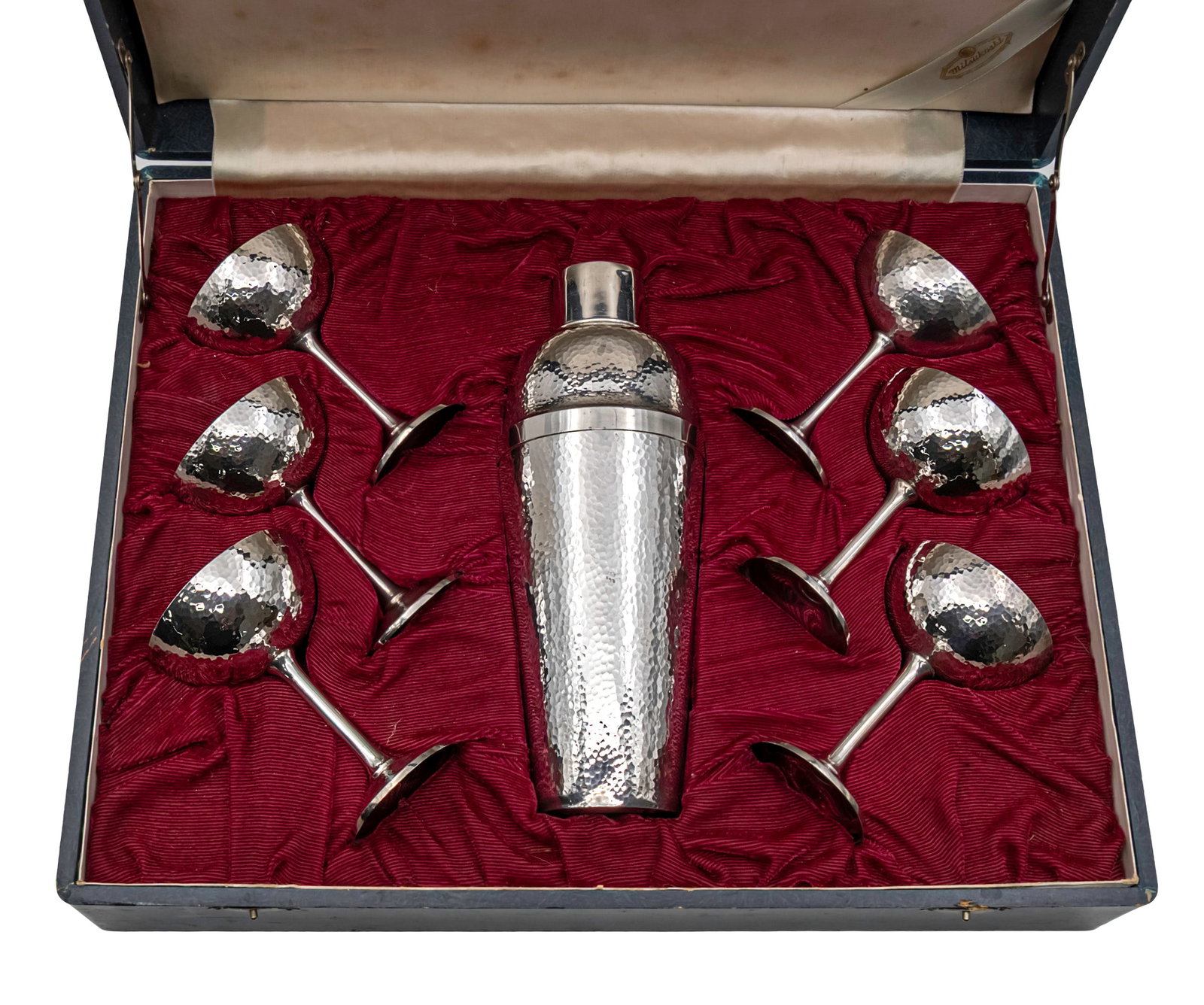 Japanese Sterling Silver Cocktail Shaker and Cups Set, Original Case, Early 20th Century. (1 of 1)