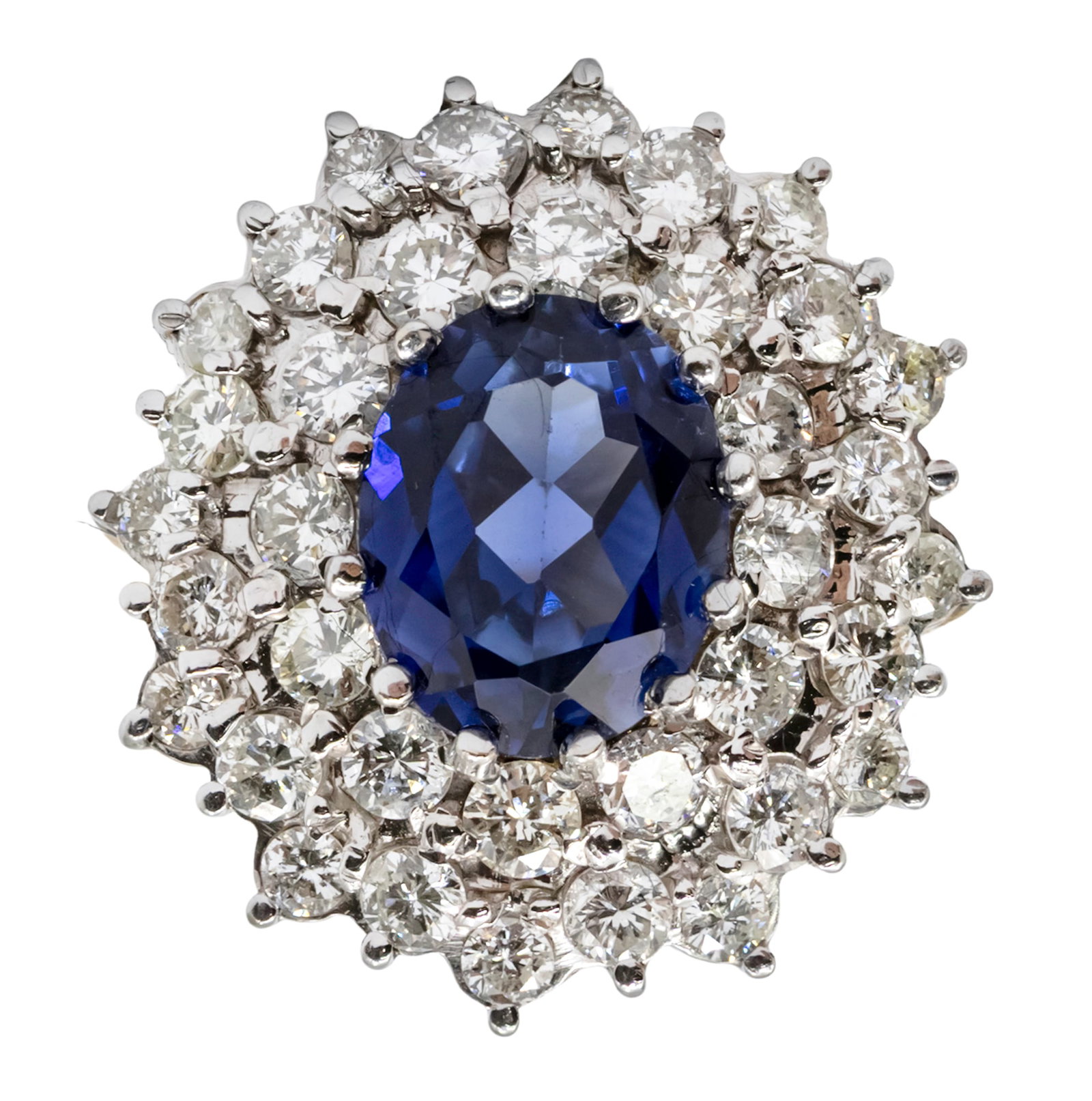 18k Yellow and White Gold Sapphire and Diamond Ring. (1 of 2)