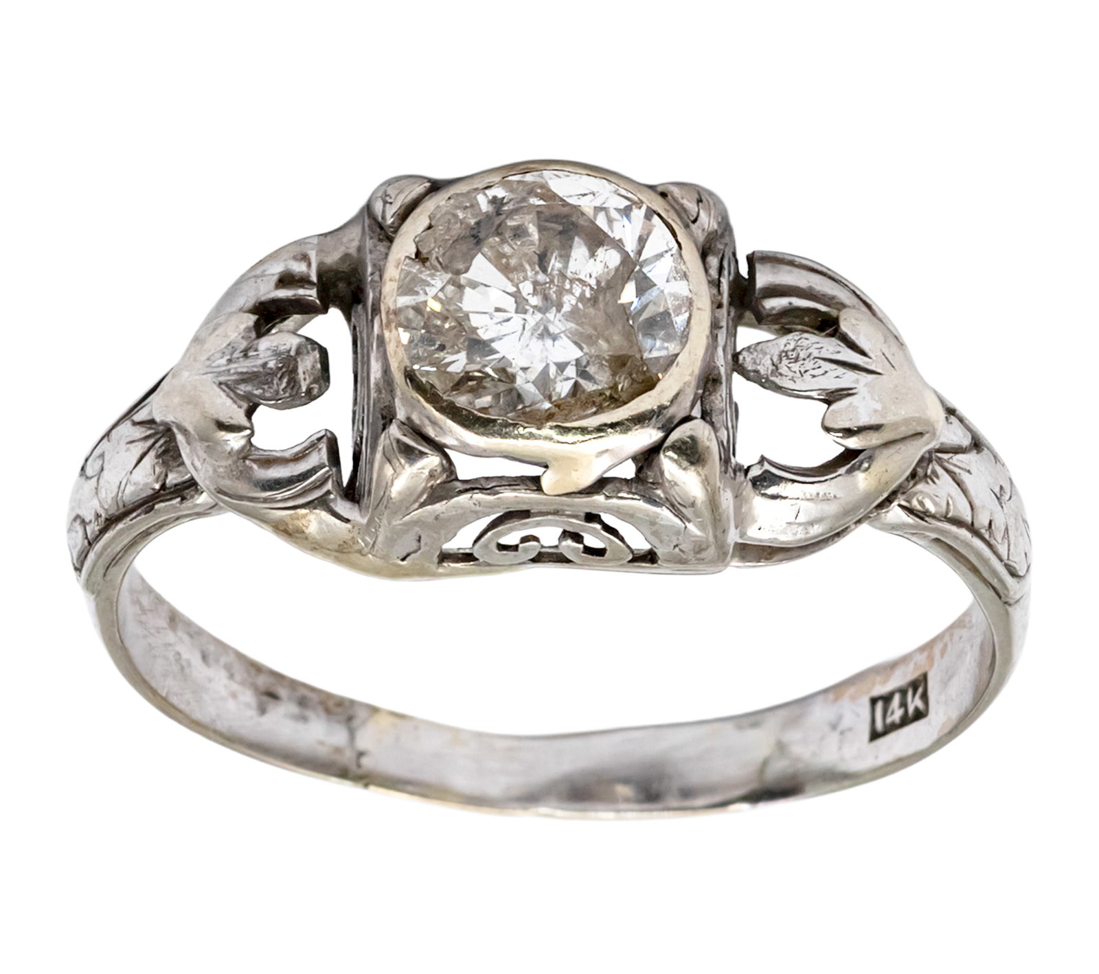 14k White Gold Diamond Ring. (1 of 1)