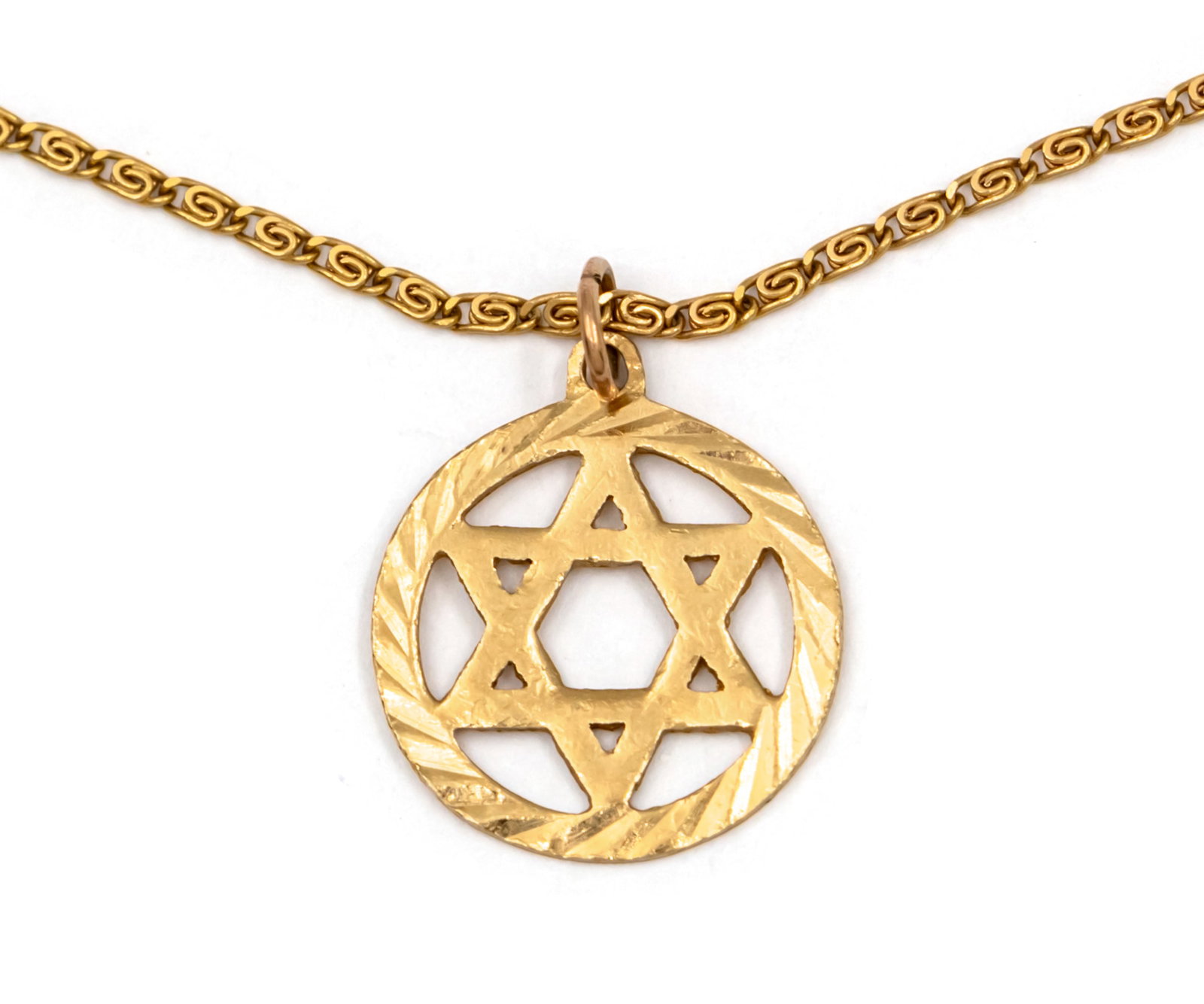 14k Yellow Gold Star of David Necklace.: 14k Yellow Gold Star of David Necklace. Marked. Chain length: 45cm. Pendant diameter: 1.5cm. 3.43gr.
