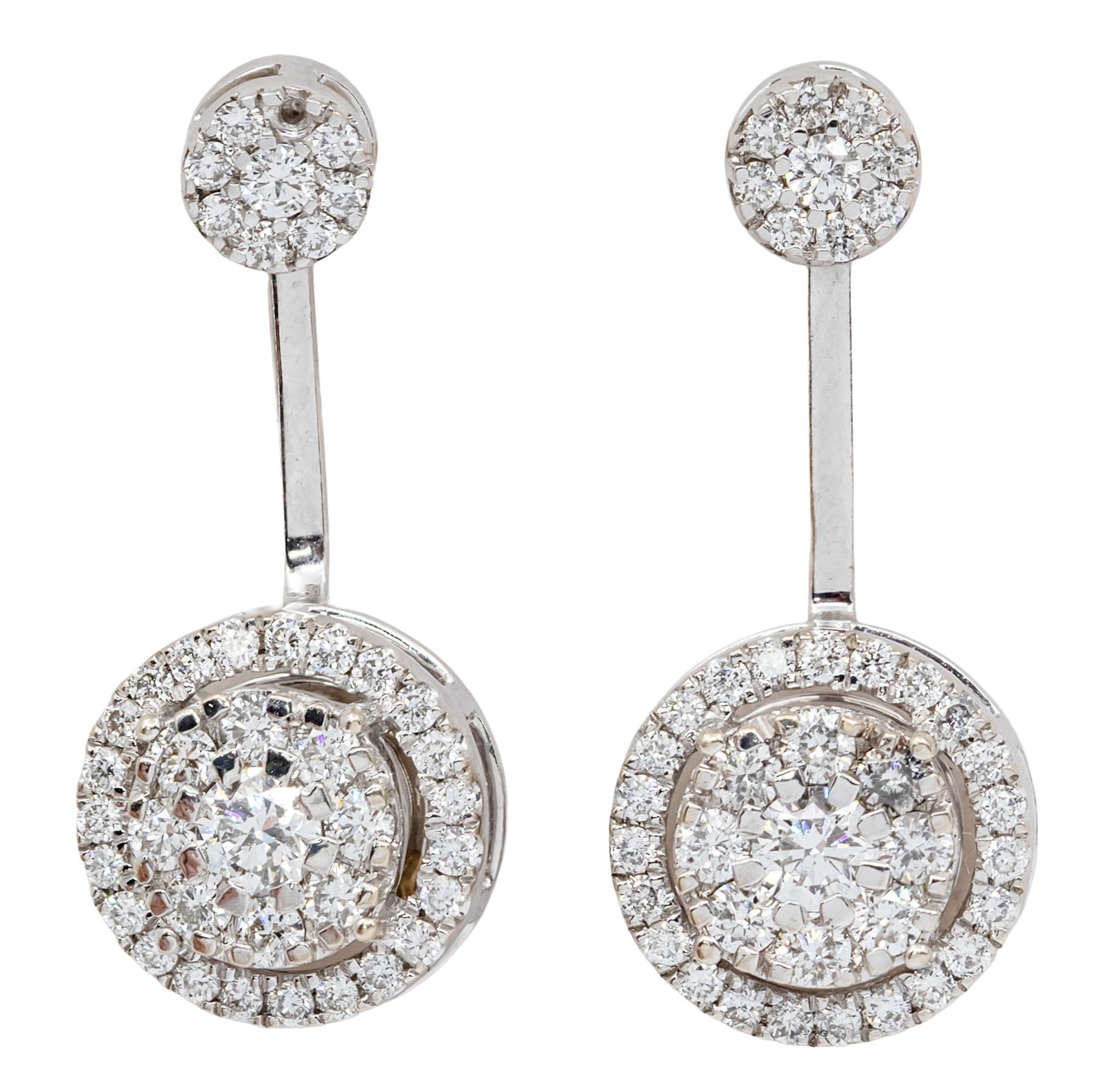Pair of 18k White Gold and Diamond Earrings. (1 of 1)