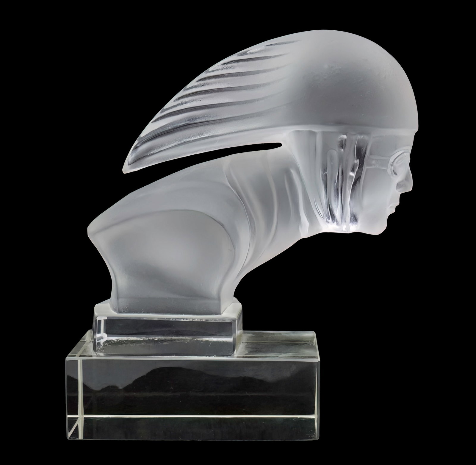 Heinrich Hoffmann (Czech, 1875-1939) - Racer, Car Mascot, Glass, Art Deco. (1 of 2)