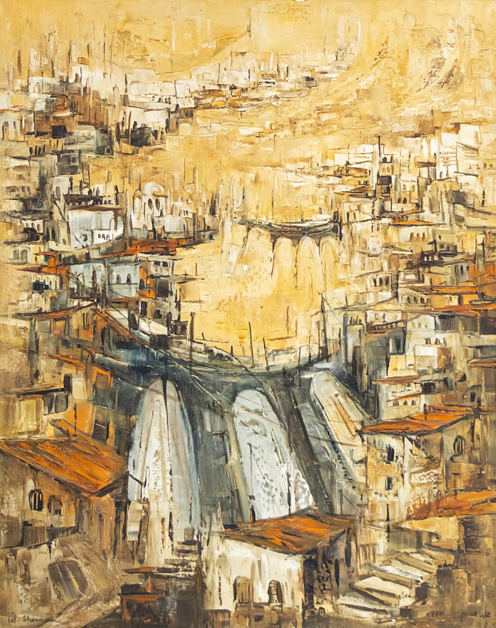 Ahuva Sherman (1926-2023) - Landscape, Oil on Canvas. (1 of 5)