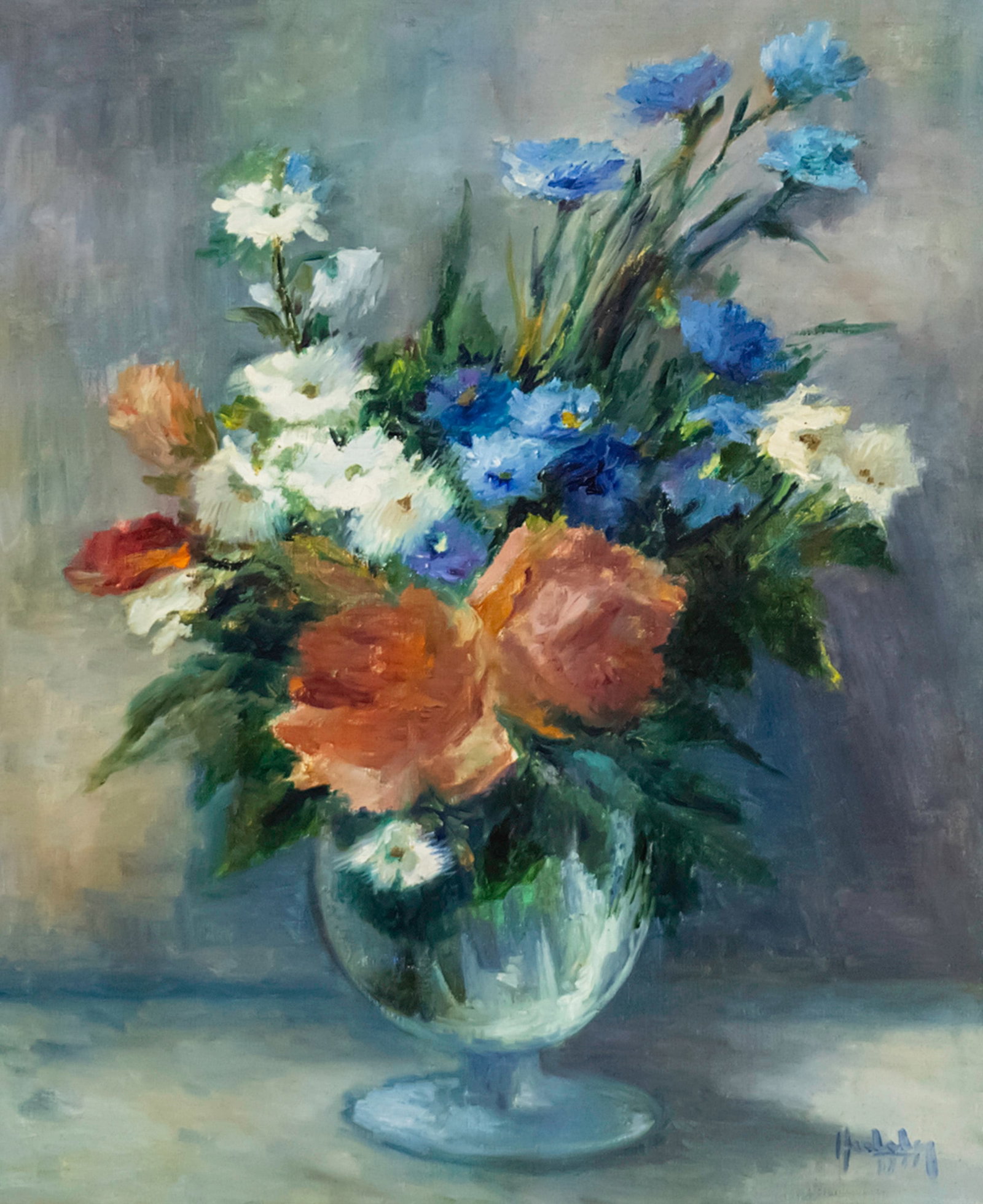 Heddy Kun (1936-2017) - Flowers, Oil on Canvas. (1 of 4)