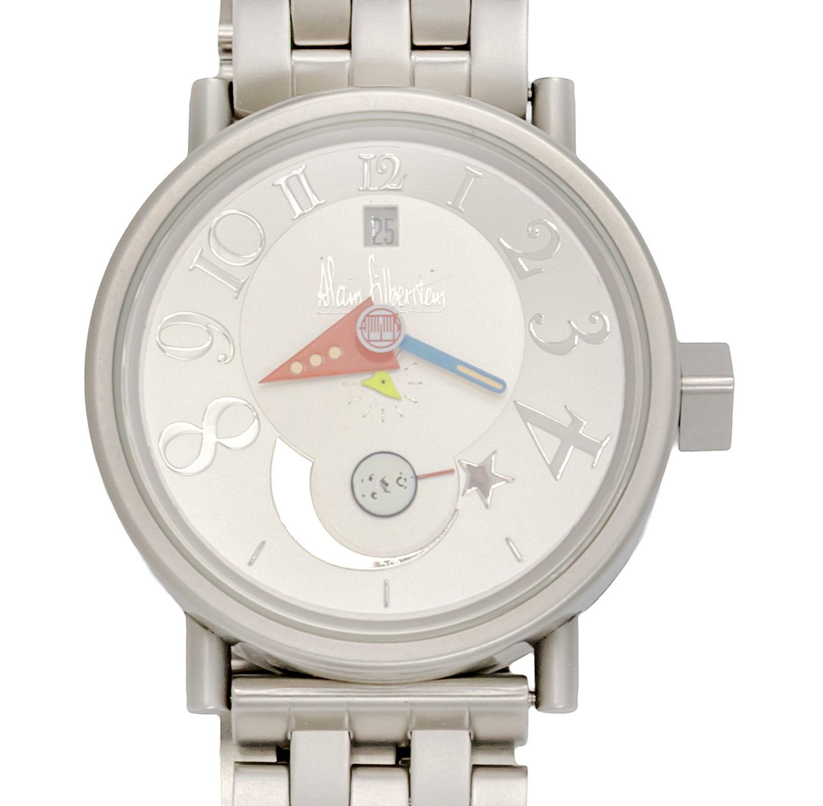 Alain Silberstein Bodoni Limited Edition Wristwatch.: Alain Silberstein Bodoni Limited Edition Wrist Watch. Limited edition, numbered 081/100. Automatic movement, working condition. Including date and power reserve. Original box with the purcha