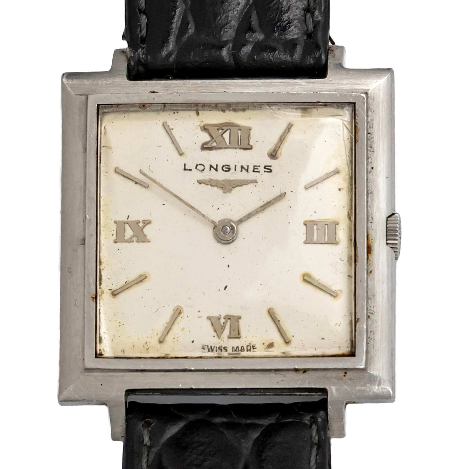 Longines Wristwatch.: Longines Wristwatch. Mechanical movement, working condition. Leather strap. 29x27mm. Ref: 7759-1 Cal: 428