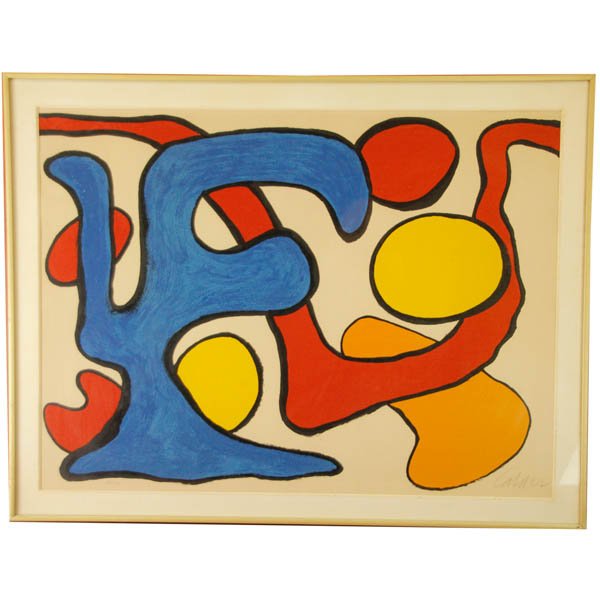 Alexander Calder Color Lithograph Signed and Numbered: Alexander Calder (1898-1976) Color Lithograph, Signed and Numbered Limited Edition. Hand signed and numbered 23/100. Framed. Lithograph: 57cm X 77cm / 22.44in X 30.31in. Frame: 67cm X 86cm / 26.37in X