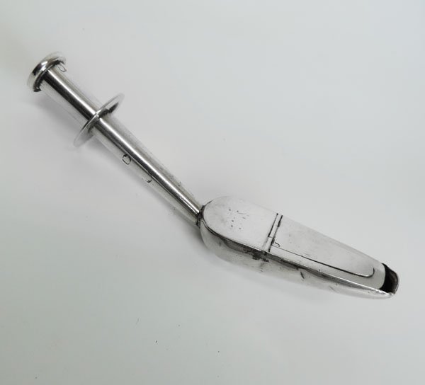 Silver Gibson Medicine Spoon Henry Flavelle Dublin 1829: Sterling Silver Charles Gibson Patent Medicine Spoon by Henry Flavelle, Dublin, Ireland, 1829. Hallmarked for Dublin with 1829 duty mark (partly rubbed), maker mark for Henry Flavelle. Charles Gibson 