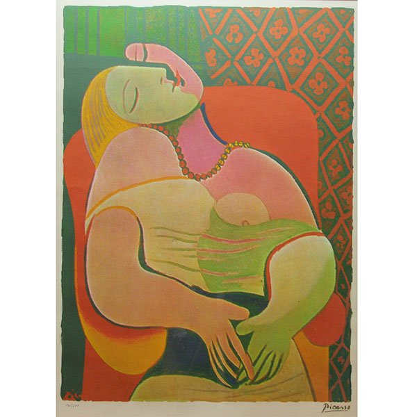 Pablo Picasso - Sleeping Woman Color Lithograph. (1 of 3)