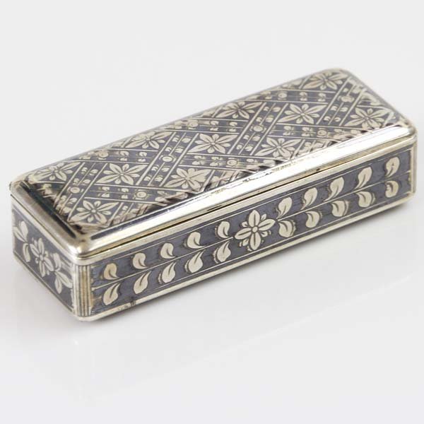 Silver & Niello Snuff Box, Moscow, Russia, 1830. (1 of 4)