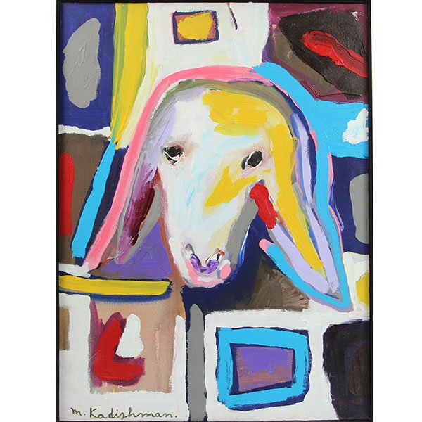 Menashe Kadishman - Sheep, Acrylic on Canvas Painting. (1 of 4)