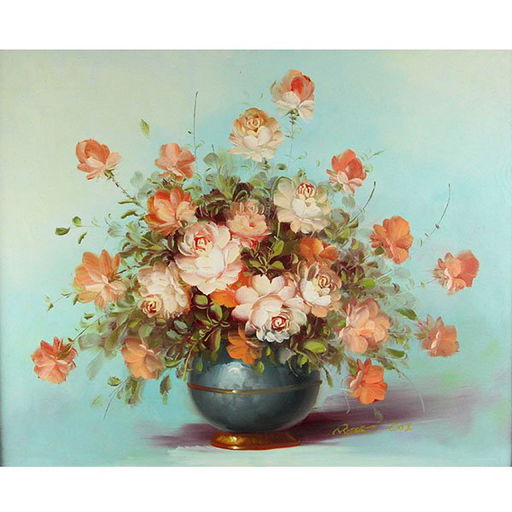Robert Cox Flower Vase Oil On Canvas Painting Feb 09 2016 Pasarel In Israel
