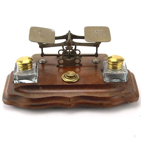 English Inkstand with Postal Scales, Circa 1880. (1 of 8)
