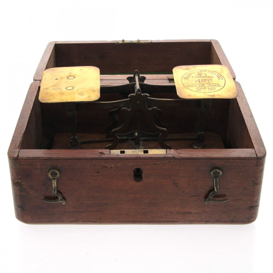 T. J. Smith Son & Co Cased Brass Letter Postal Scale. (1 of 8)