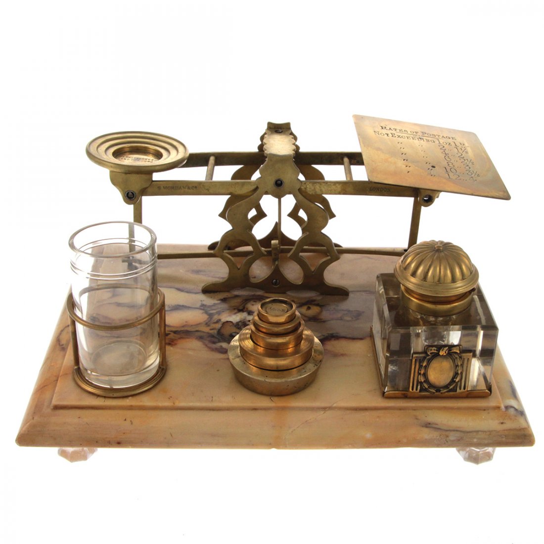 Sampson Mordan Inkstand with Postal Scales London c1880 (1 of 10)
