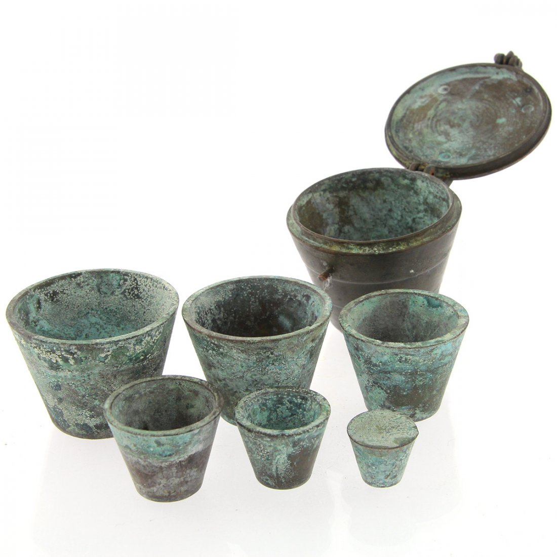 Antique Bronze Set of Nested Weights. (1 of 5)