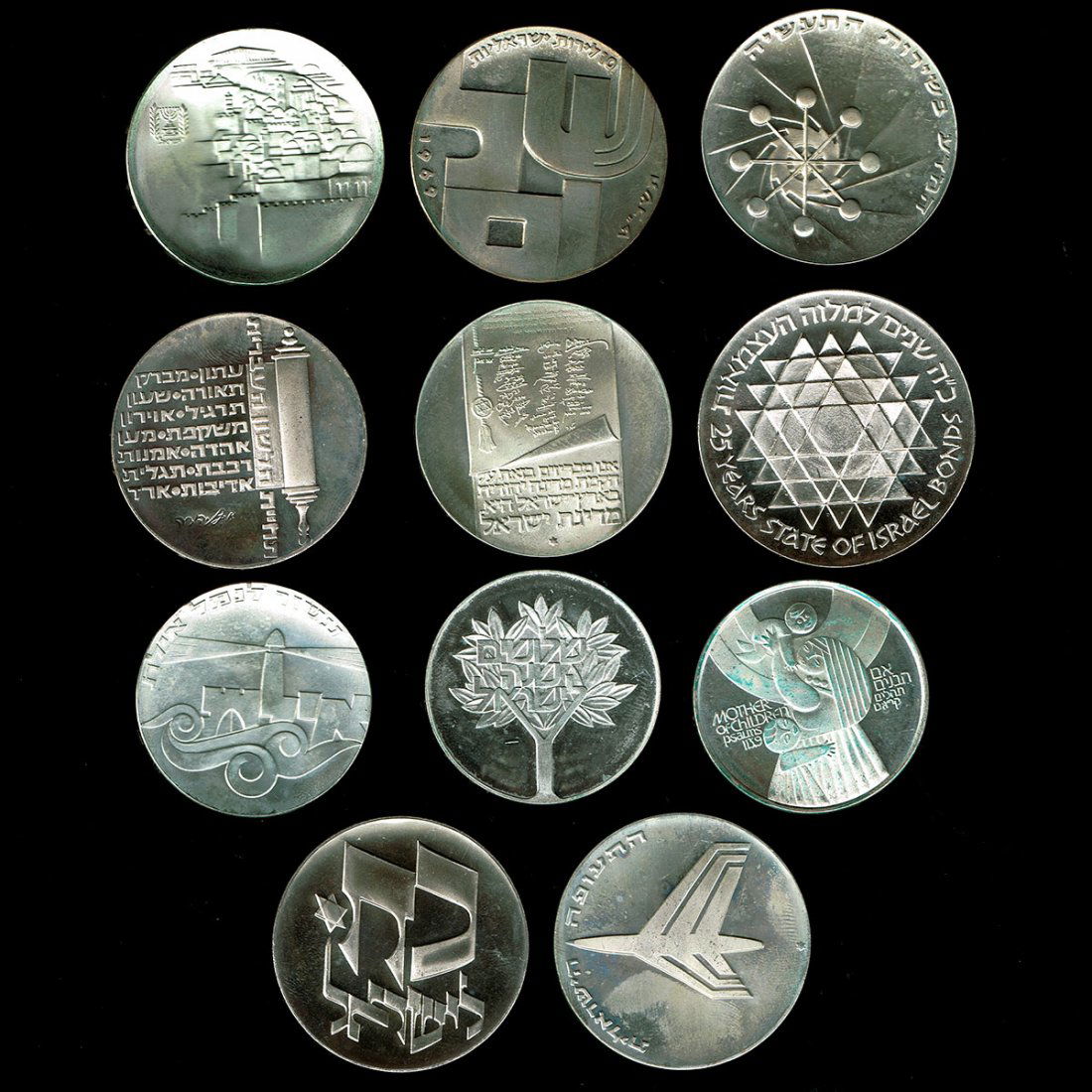 11 Israel Silver Coins, 1967-1979. (1 of 2)