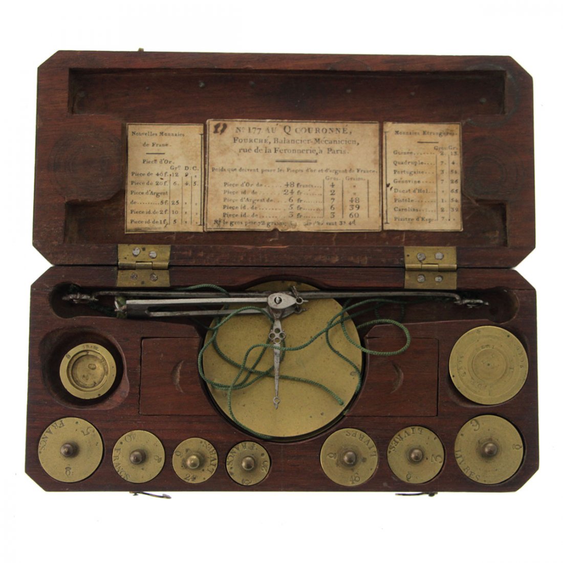French Coin Balance Scale, 19th Century. (1 of 7)