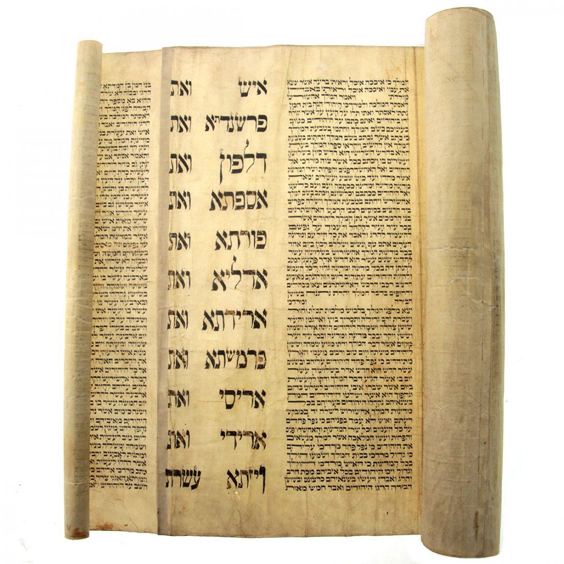 Hamelech Esther Scroll Megillah On Parchment Circa 1870 (1 of 5)