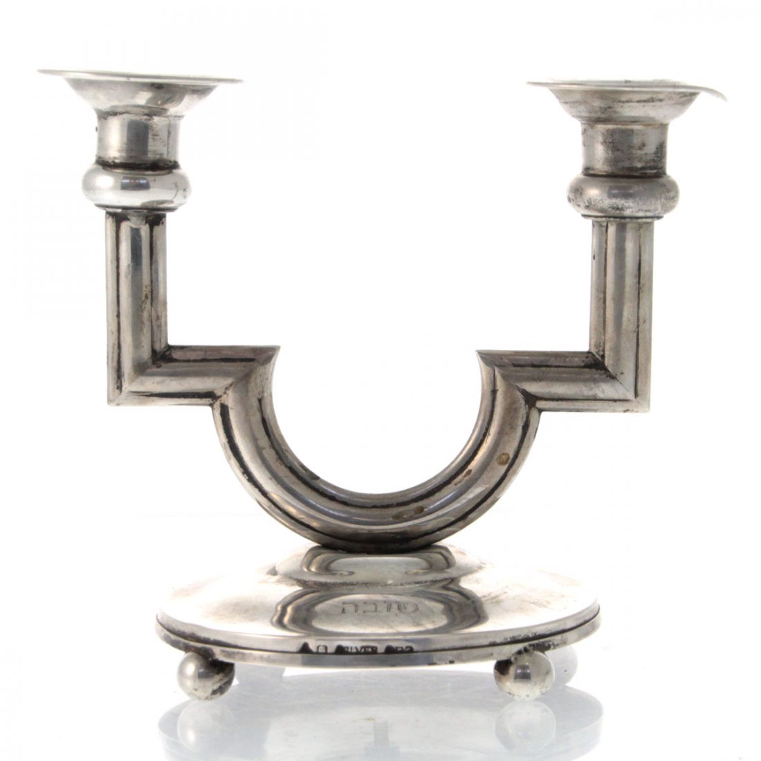 Silver Two Light Candleholder Candelabra. (1 of 5)