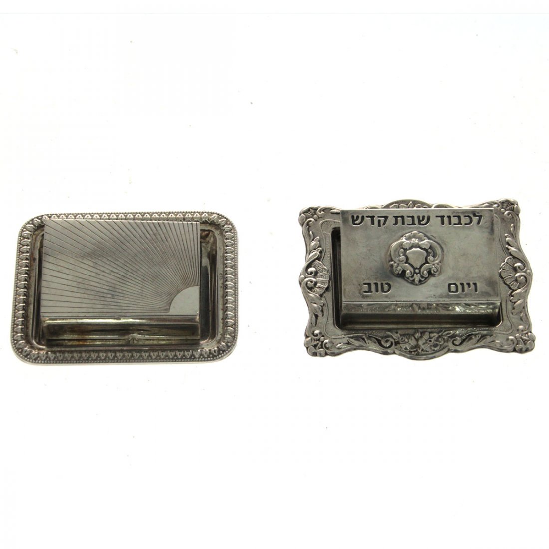 Two Silver Matchbox Holders and Trays. (1 of 10)