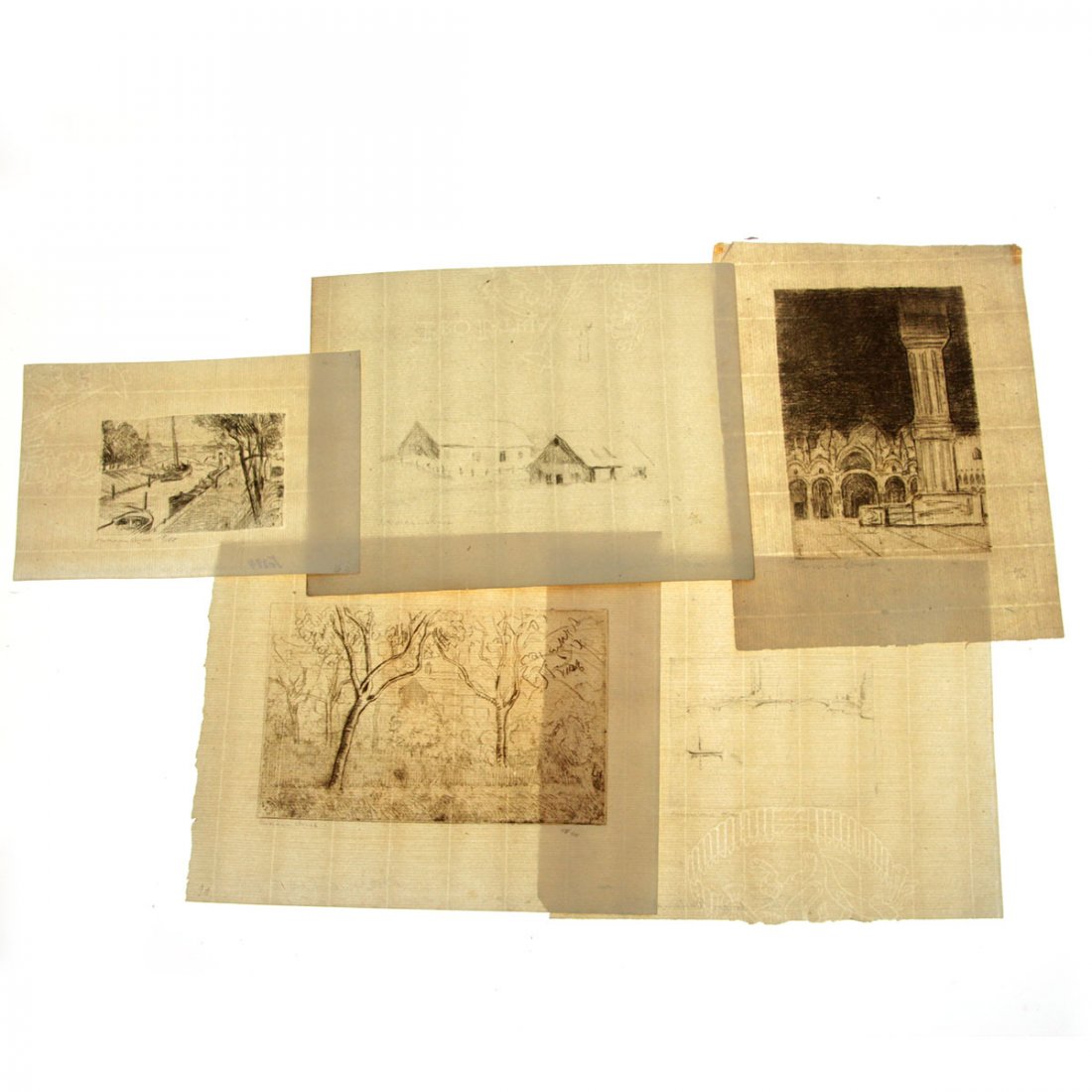 Hermann Struck (1876-1944) - 5 Landscapes Ethcings. (1 of 8)