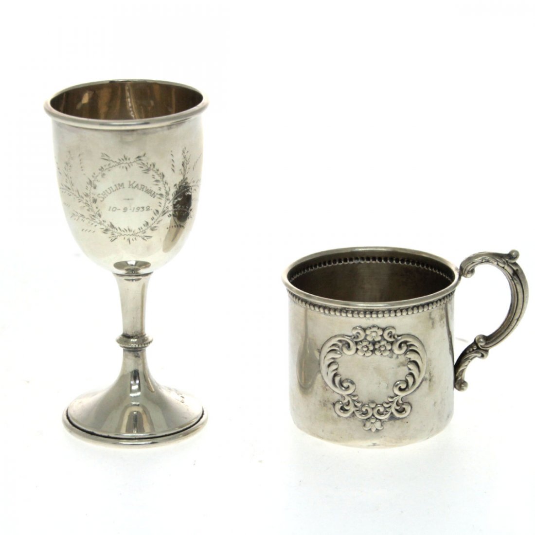 Sterling Silver Goblet and Mug. (1 of 7)