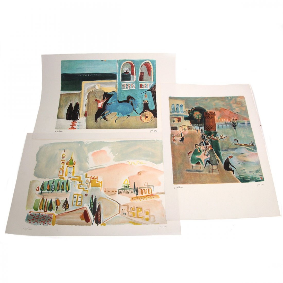 Nachum Gutman - 3 Color Lithographs. (1 of 5)