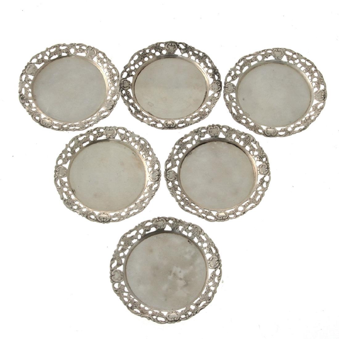 Six Silver Coasters, Germany, Circa 1900. (1 of 4)