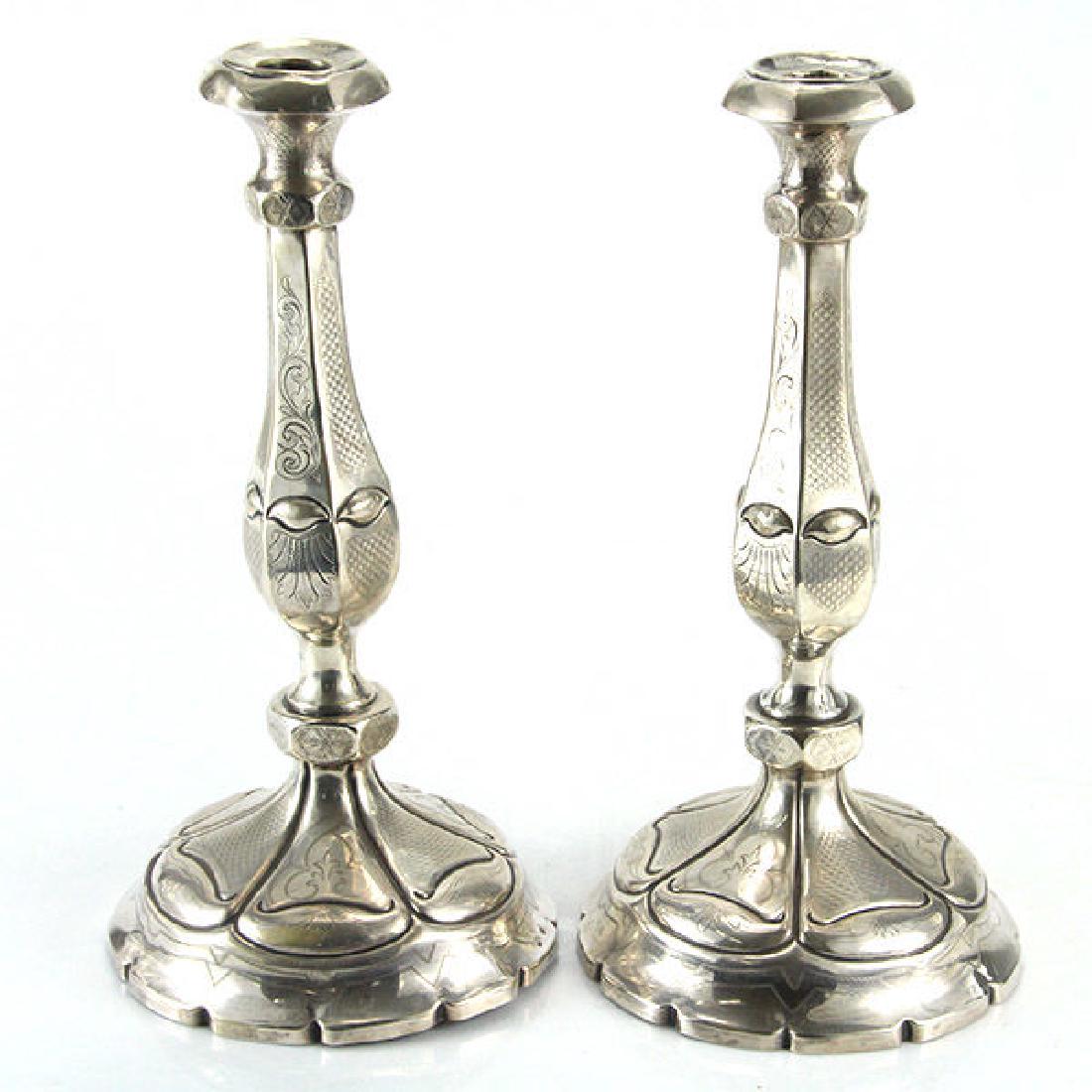 Pair of Austro-Hungarian Silver Candlesticks, Circa (1 of 4)