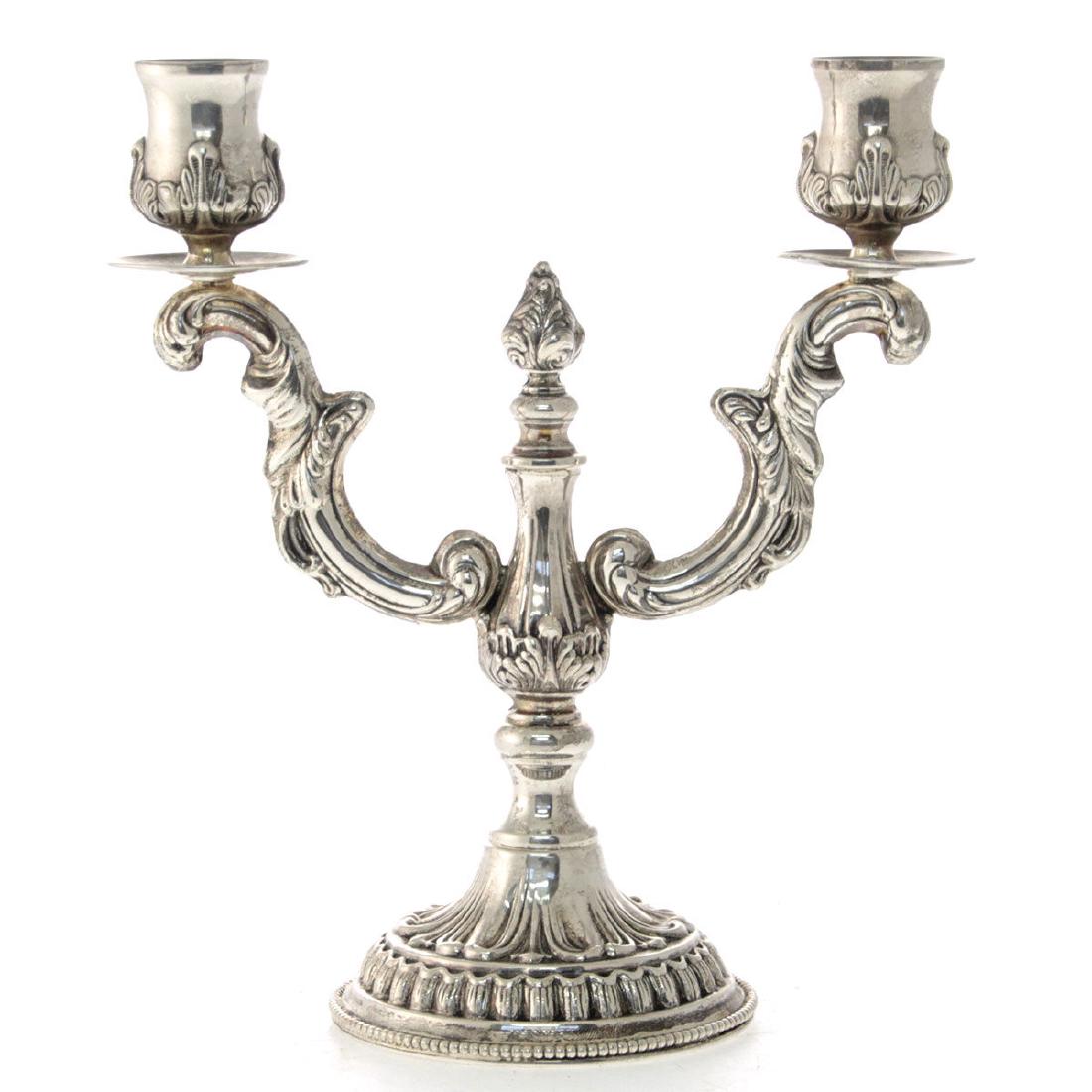 Sterling Silver Two Light Candelabra. (1 of 5)