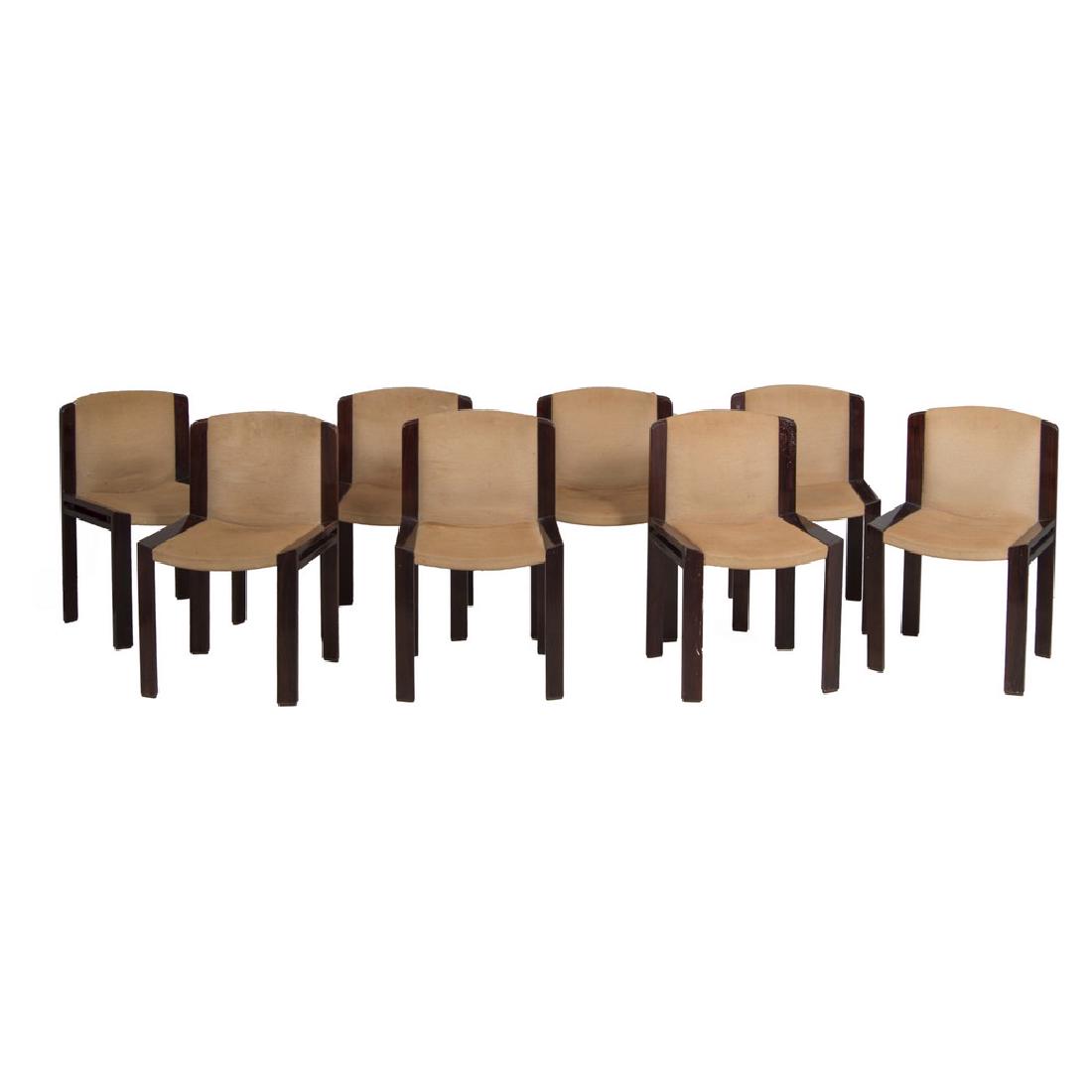 JOE COLOMBO (Milano 1930 - 1971) per POZZI OTTO SEDIE: JOE COLOMBO (Milano 1930 - 1971) per POZZI OTTO SEDIE modello "300" in palissandro (seduta h cm 45). Anni '60 Misure: h cm 77