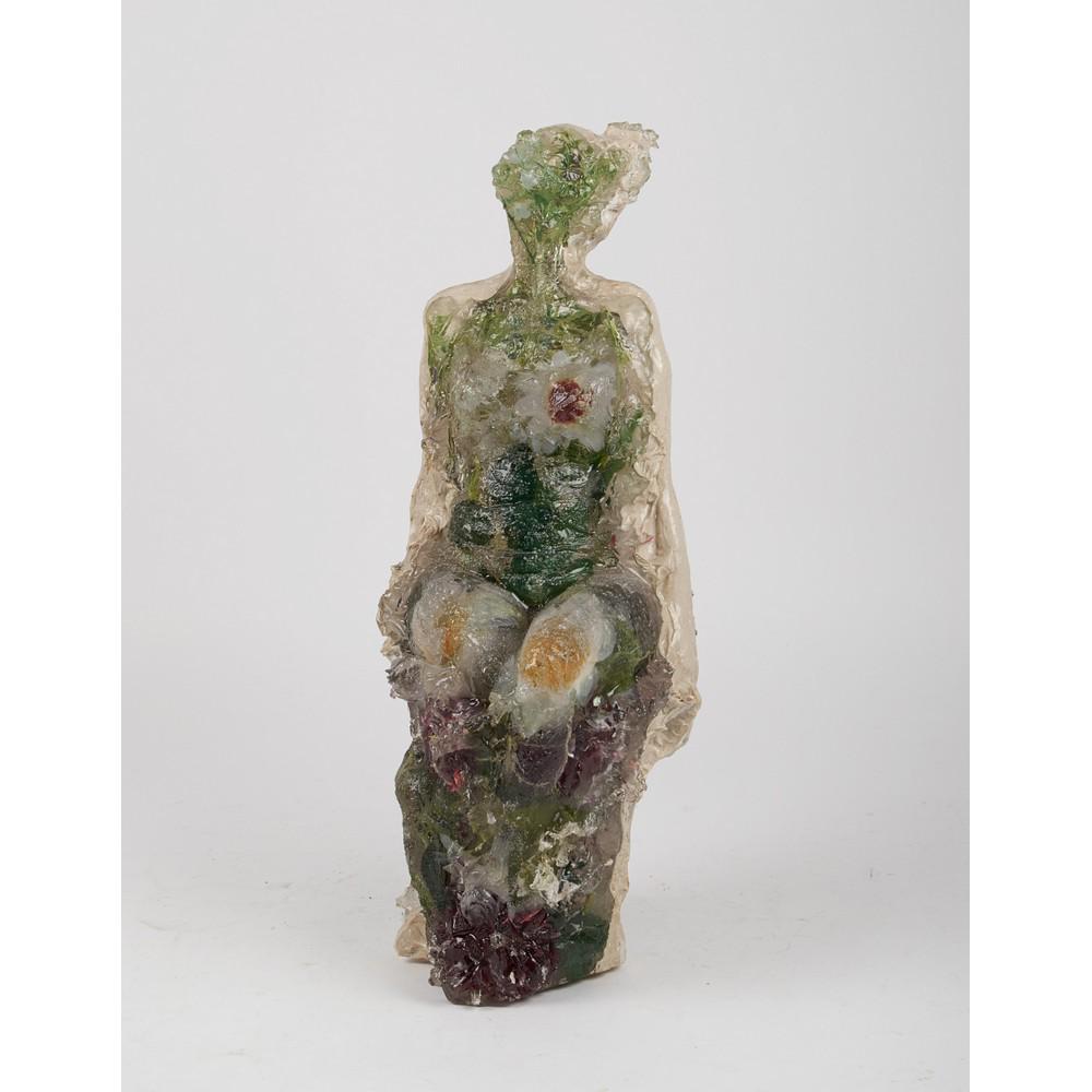 SCULTURA in vetro "Figura femminile". XX secolo Misure:: SCULTURA in vetro "Figura femminile". XX secolo Misure: h cm 54