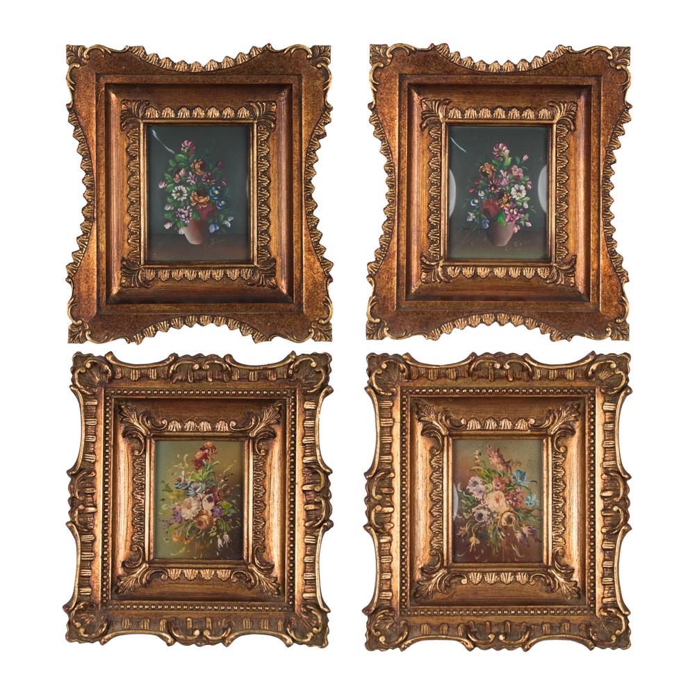 QUATTRO PICCOLI OLI su rame "Nature morte". XX secolo (1 of 1)