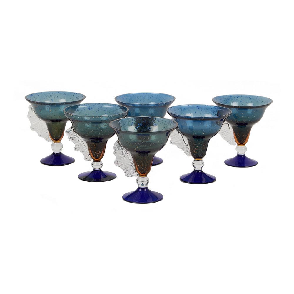 MAESTRI MURANESI 1960 SEI COPPE in vetro di Murano: MAESTRI MURANESI 1960 SEI COPPE in vetro di Murano soffiato. Misure: h cm 13,5