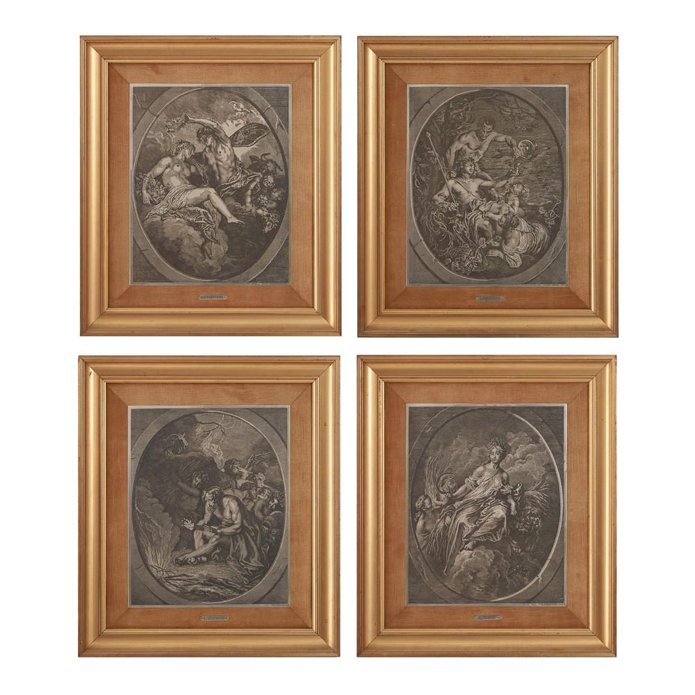 QUATTRO STAMPE su lamina d'argento "Stagioni". XX: QUATTRO STAMPE su lamina d'argento "Stagioni". XX secolo Misure: cm 29 x 23