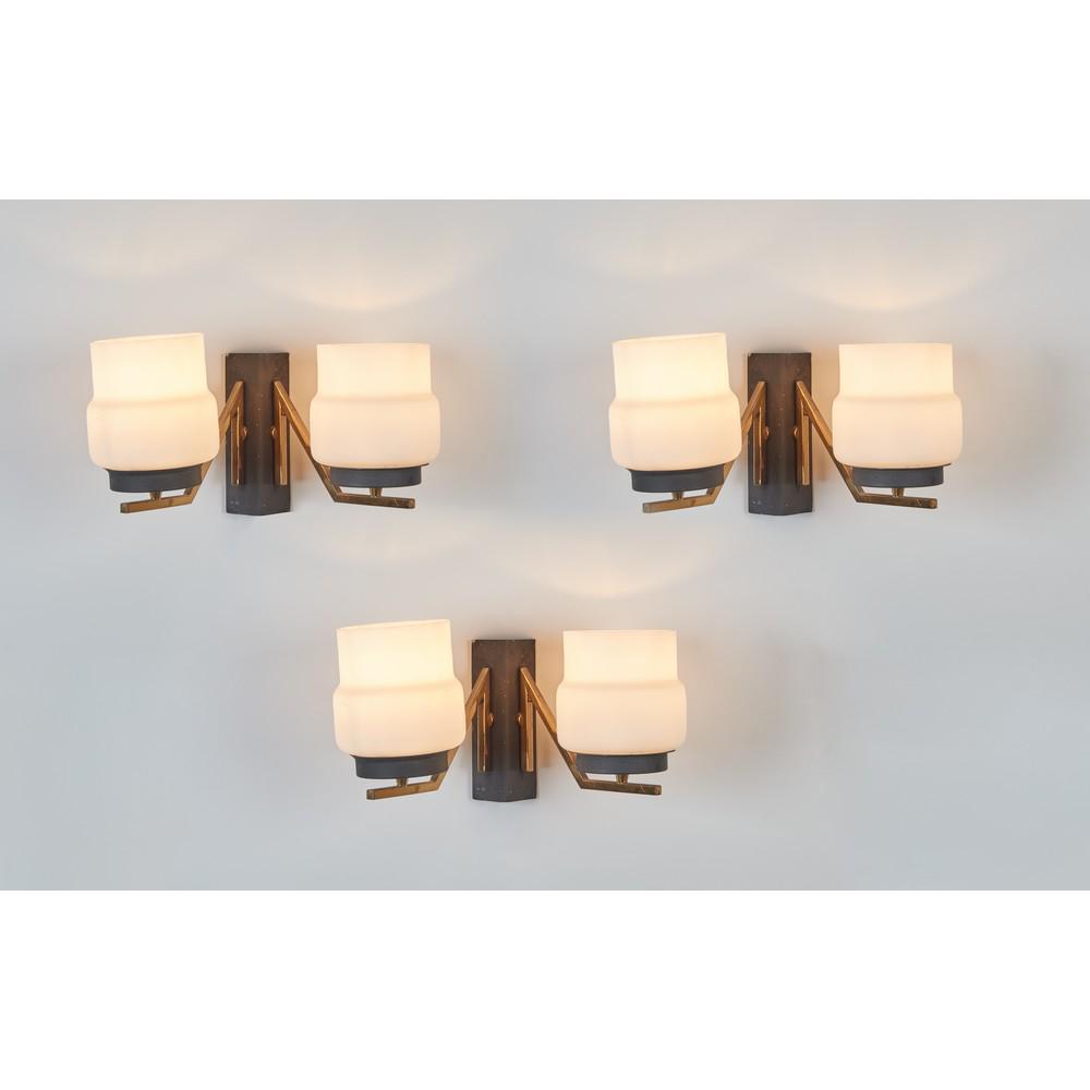 PRODUZIONE ITALIANA ANNI '50 Tre appliques a due luci (1 of 1)