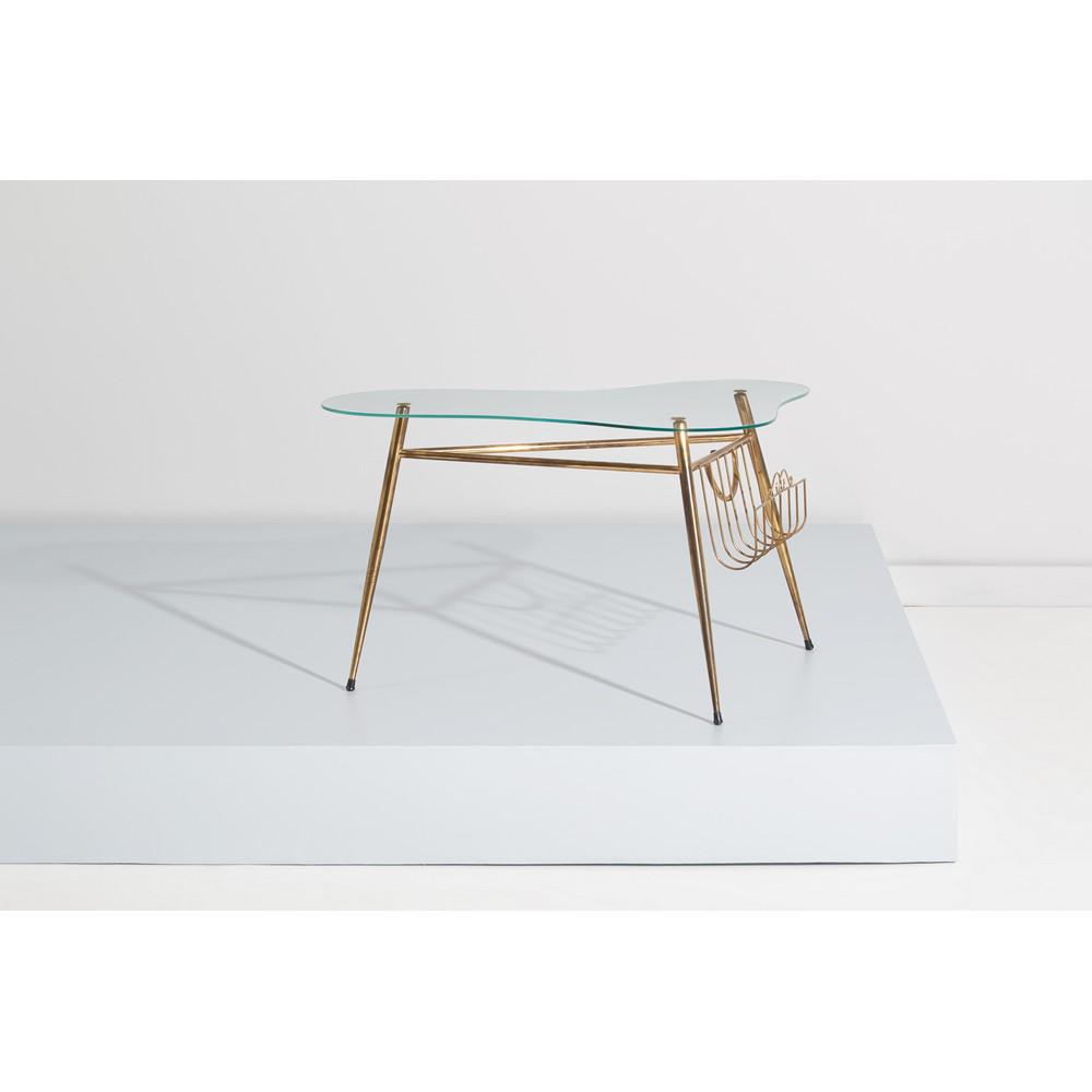 PRODUZIONE ITALIANA ANNI '50 Tavolo basso in vetro e (1 of 1)