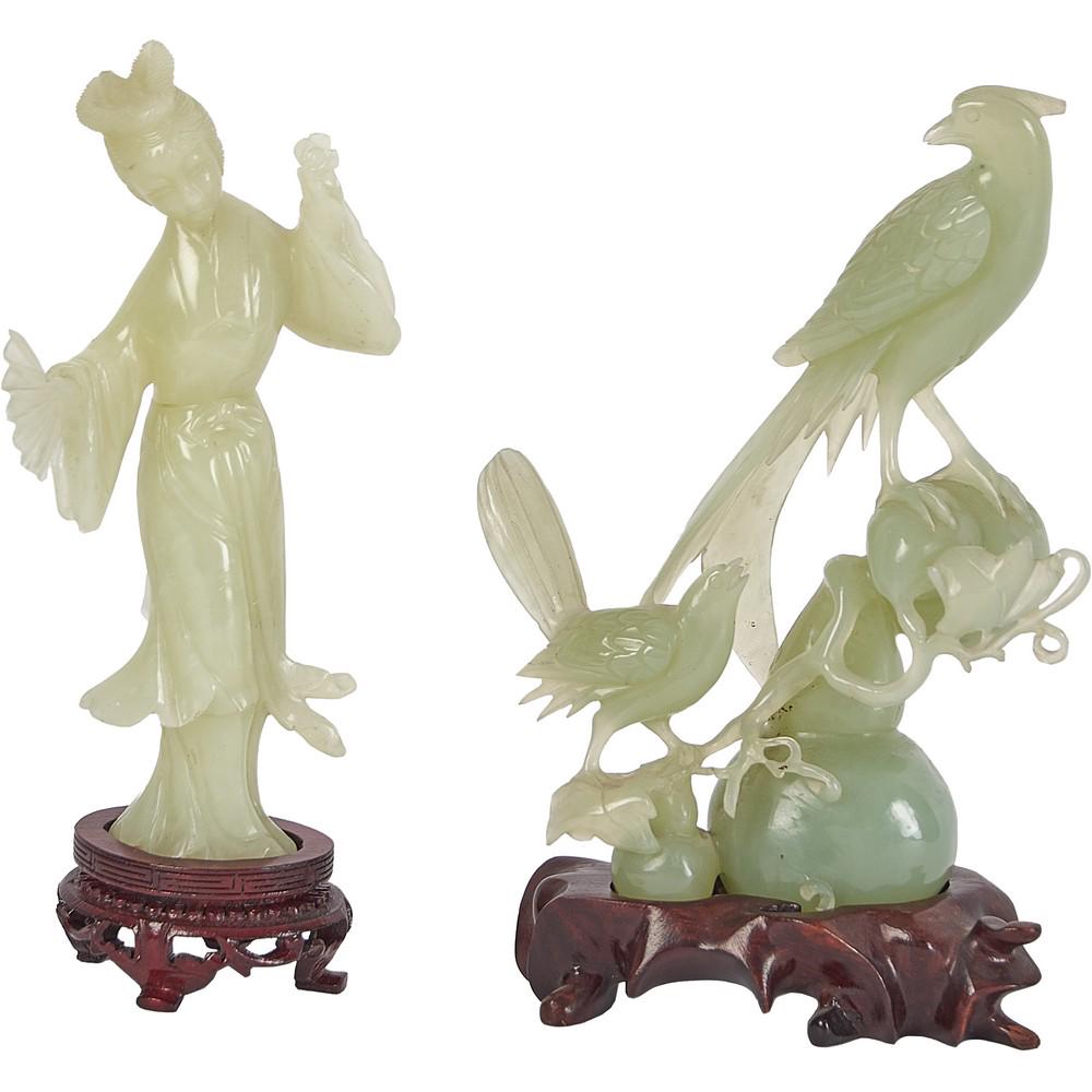 DUE SCULTURE in giada raffiguranti "Geisha" e (1 of 1)