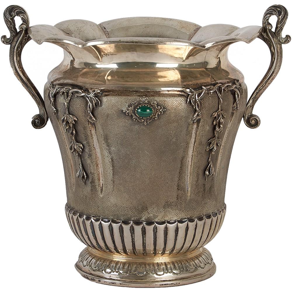 SEAU A GLACE in argento riccamente sbalzato con anse e (1 of 1)