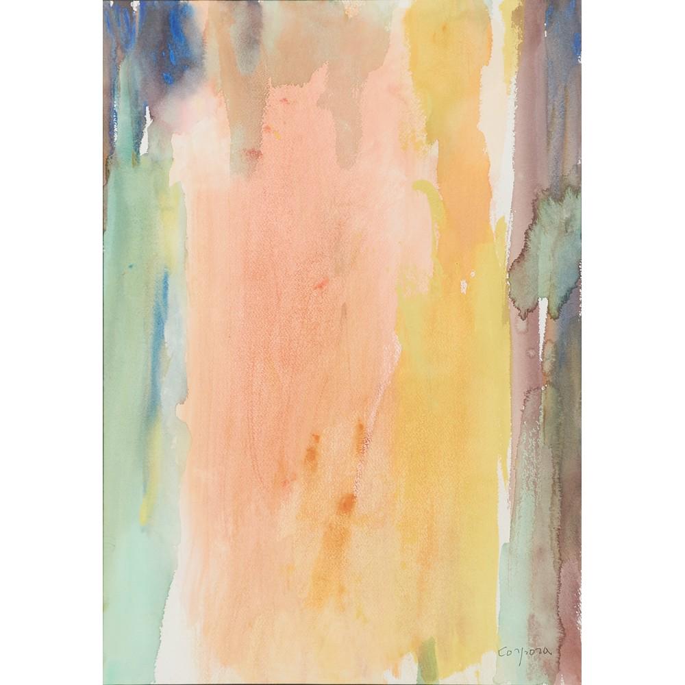 ANTONIO CORPORA (Tunisi 1909 - Roma 2004) ACQUARELLO su: ANTONIO CORPORA (Tunisi 1909 - Roma 2004) ACQUARELLO su carta "Viaggio in Egitto" firmato in basso a destra e controfirmato sul retro. Autentica dell' artista sul retro ed autentica su foto a cura del