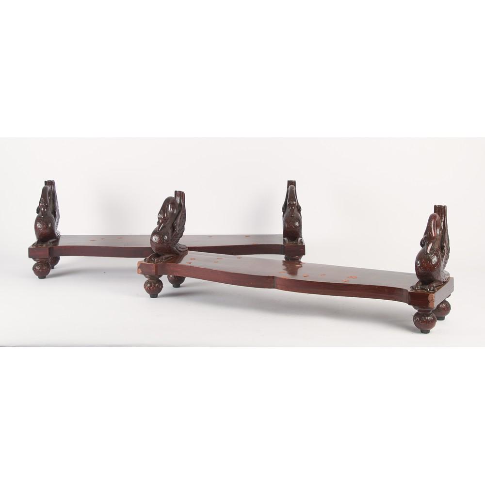 COPPIA MENSOLE stile Impero in mogano e piuma di mogano (1 of 1)