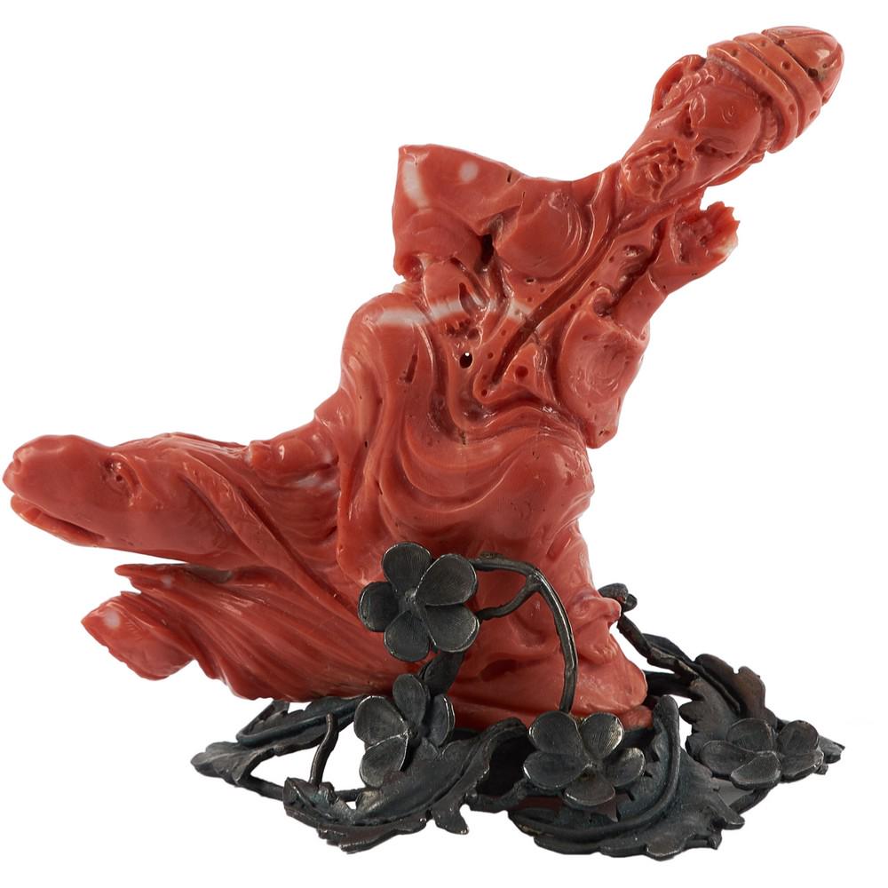 SCULTURA in corallo raffigurante "Figura" base in (1 of 1)