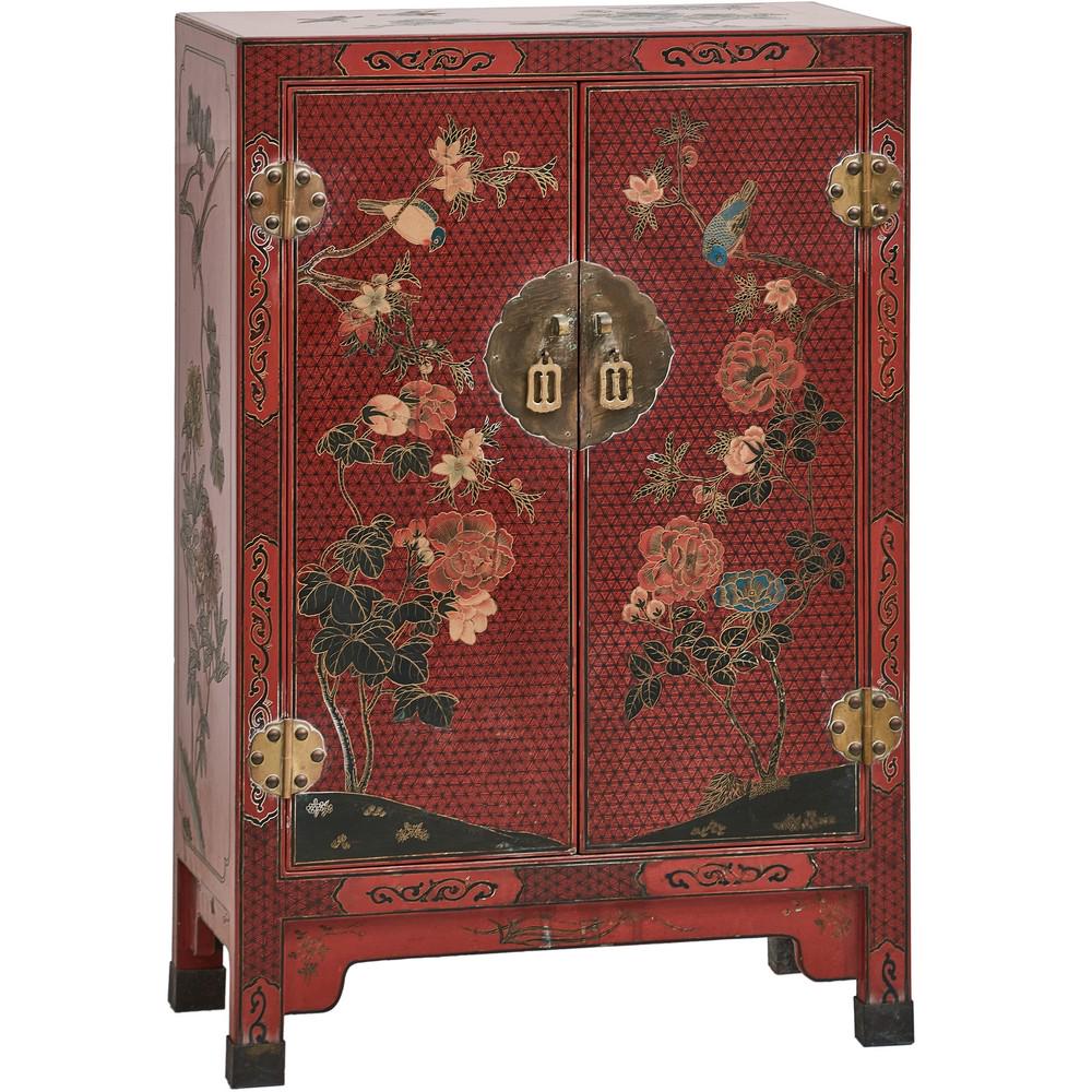 MOBILETTO due ante in legno laccato e decorato (1 of 1)