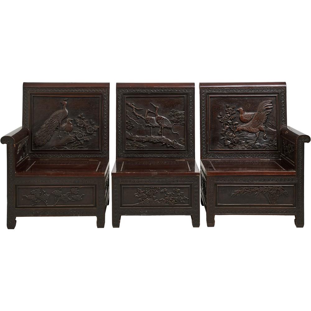 DIVANO modulare in legno di mogano (1 of 1)