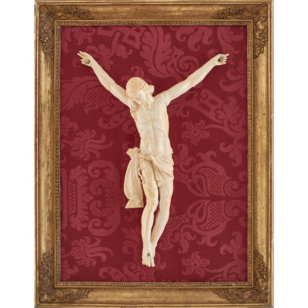 CRISTO IN AVORIO entro cornice in legno dorato (1 of 1)