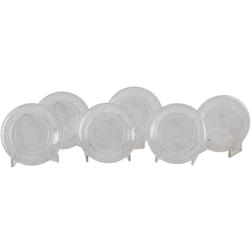 BACCARAT SEI PIATTINI in cristallo lavorato: BACCARAT SEI PIATTINI in cristallo lavorato. XX secolo. Ã˜ cm 16.