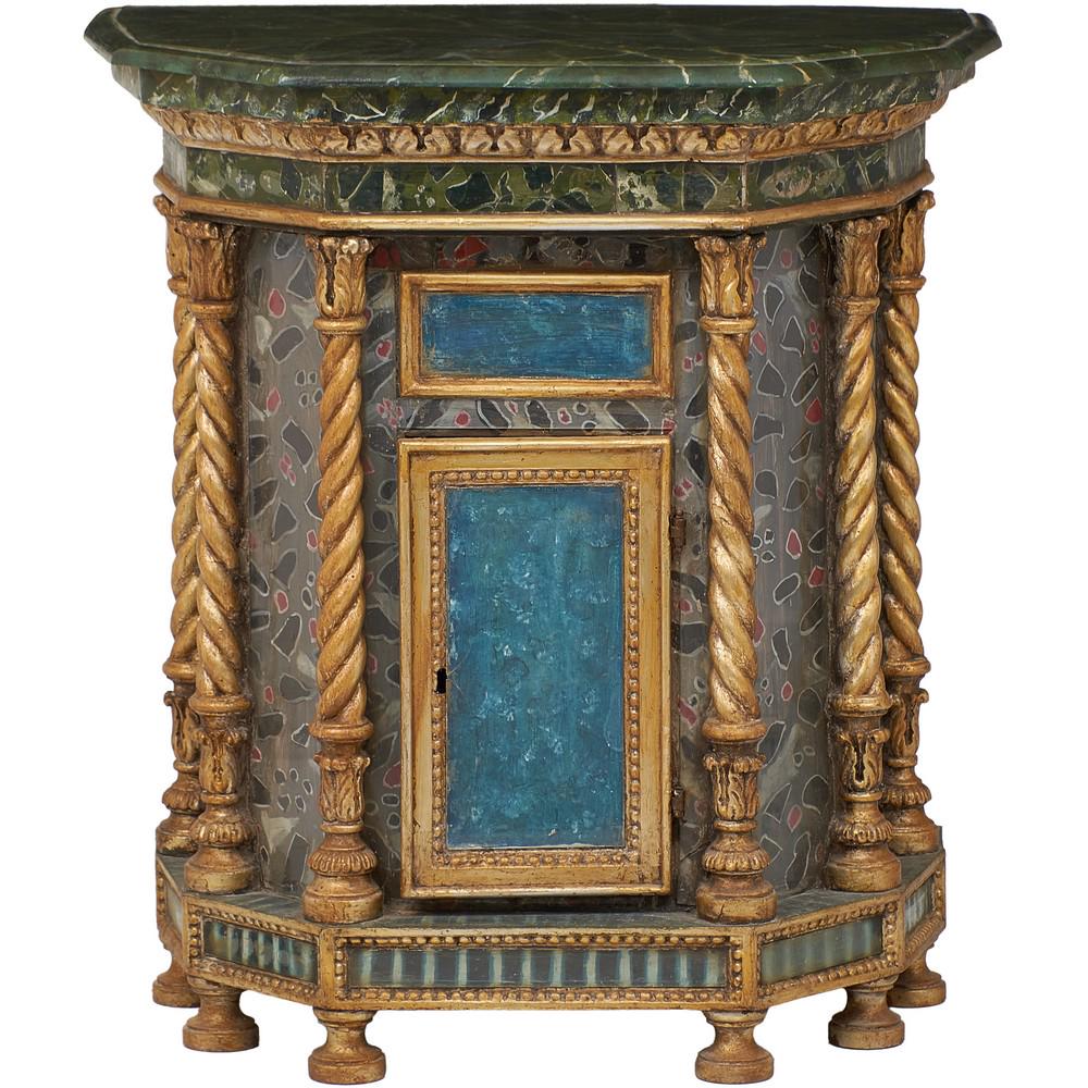 TABERNACOLO in legno con applicazioni in vetro (1 of 1)